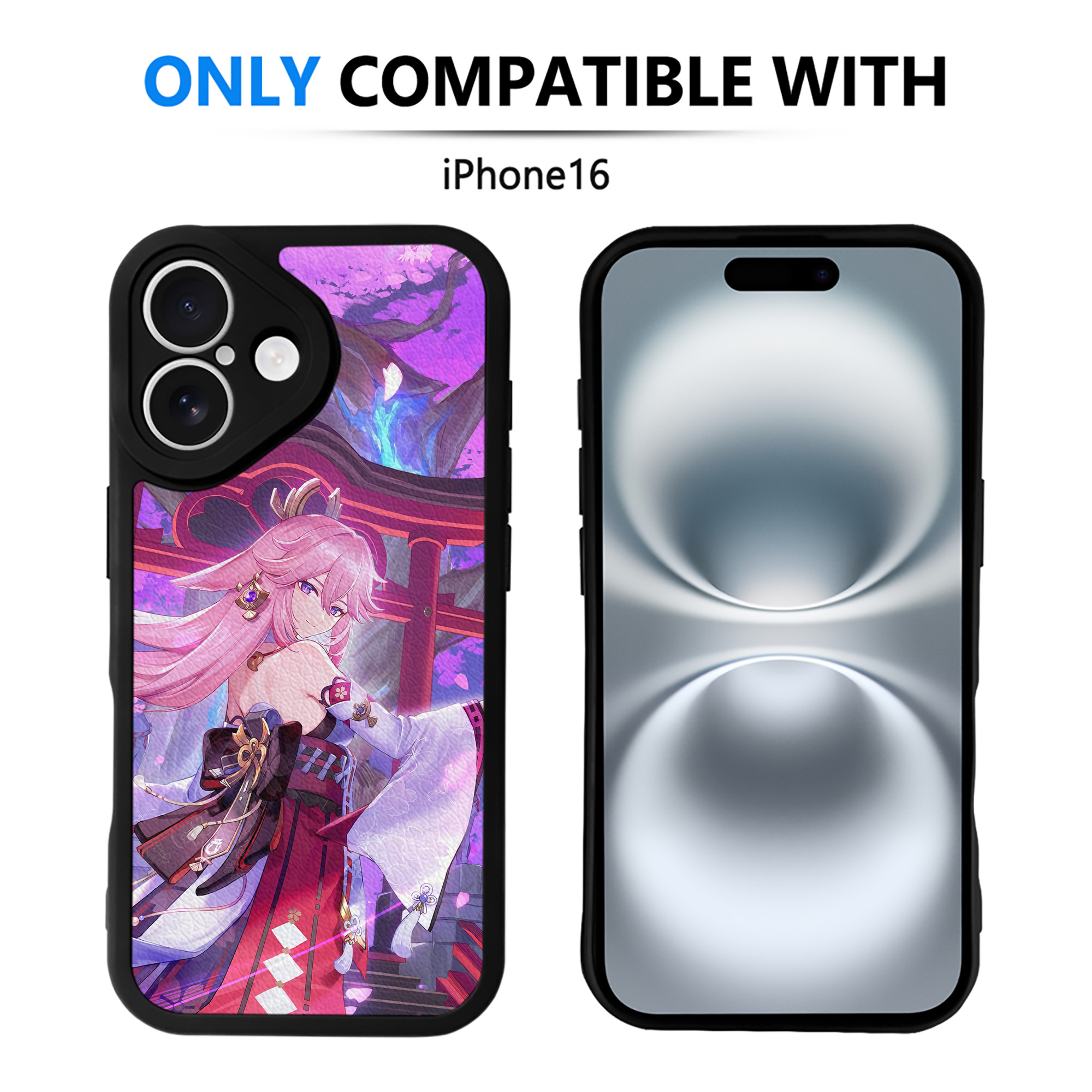 げんし神 genshin 【iPhone 16シリーズ対応】シリコンスマホケース（レザー調） 材質：シリコン
